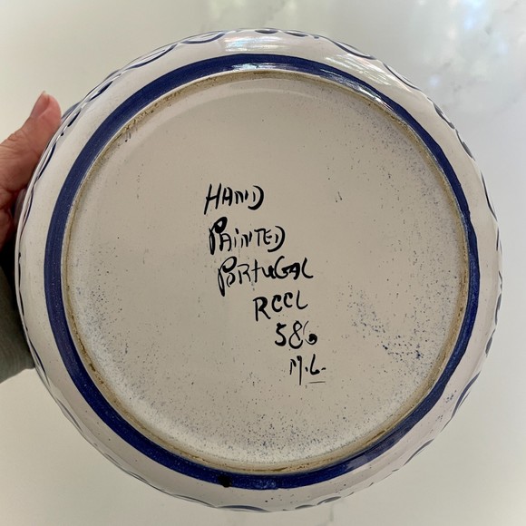 Hand Painted Open Lace Ceramic Bowl Portugal RCCL 586 signed MN - Picture 5 of 10